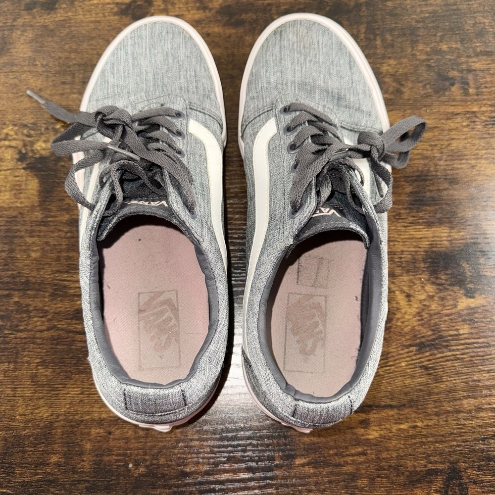 Vans Ward Low Gray Pink Skate Shoes Womens Size 9 Canvas Lace Up Sneakers - Picture 4 of 7